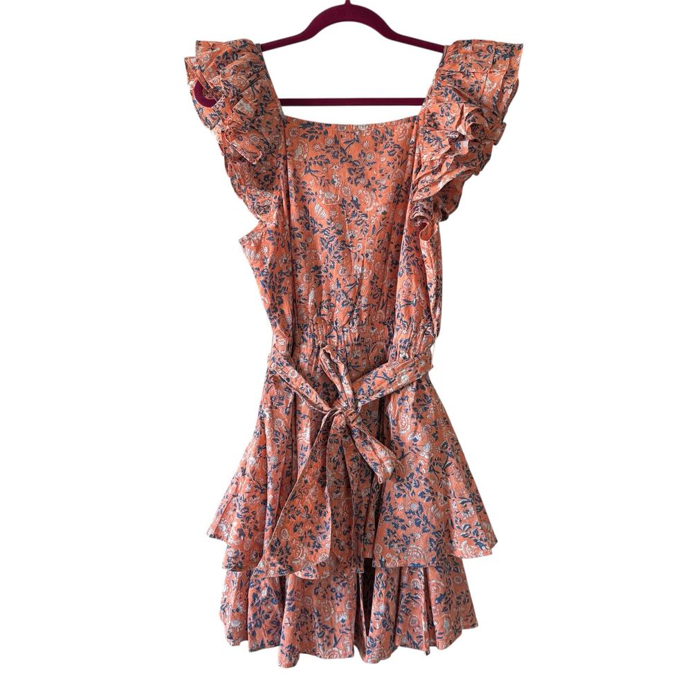 Cleobella Britt Ruffle Mini Dress in Positano Pink Floral Women’s Size Medium - Picture 3 of 7
